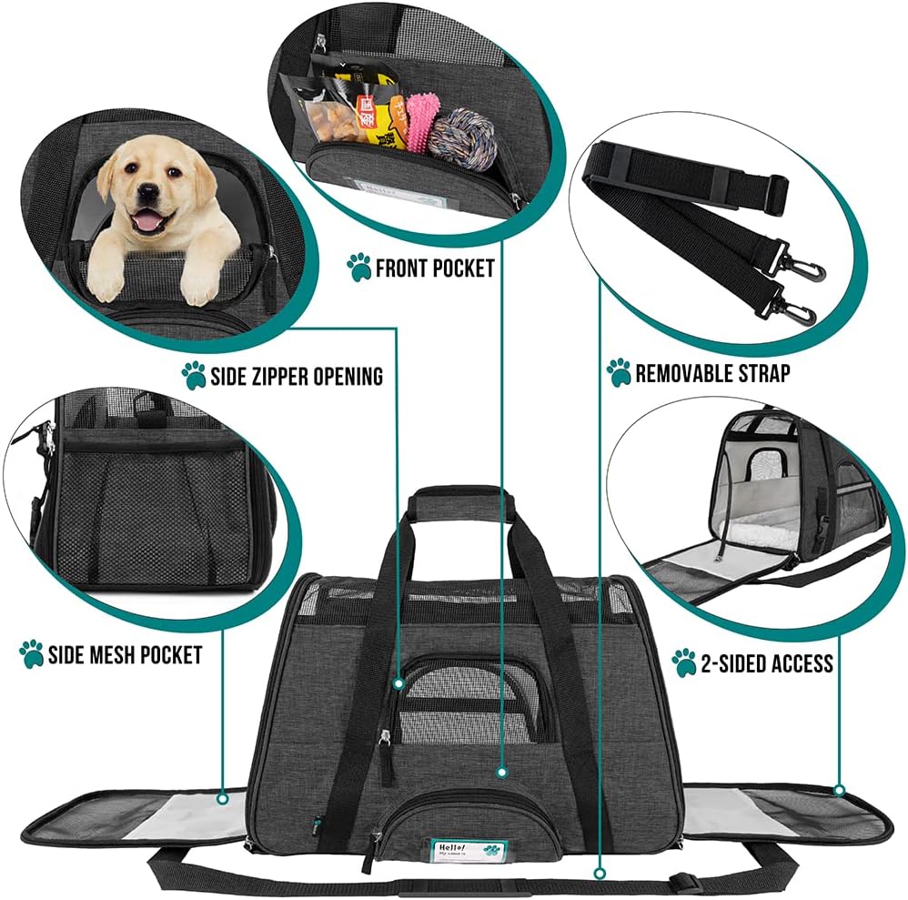 PetAmi Airline Approved Pet Carrier for Cat, Soft Sided Dog Carrier for Small Dog, Cat Travel