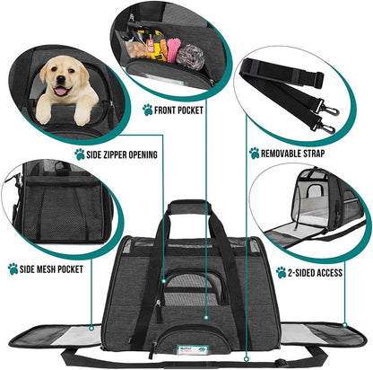 PetAmi Airline Approved Pet Carrier for Cat, Soft Sided Dog Carrier for Small Dog, Cat Travel