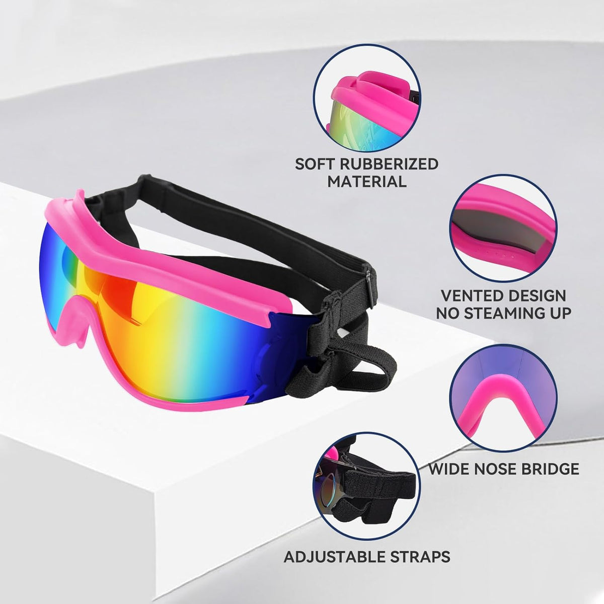 Dog Goggles Dog Sunglasses for Medium to Large Breed Anti-UV Eye Protection with Adjustable Straps