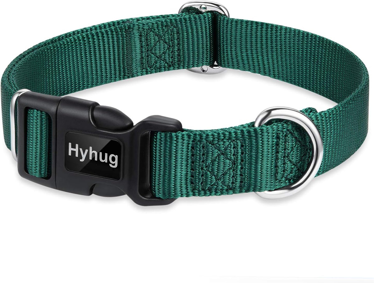Hyhug Pets Solid Color Classic Regular Heavy Duty Basic Collar for Medium Dogs Daily Use, Unique