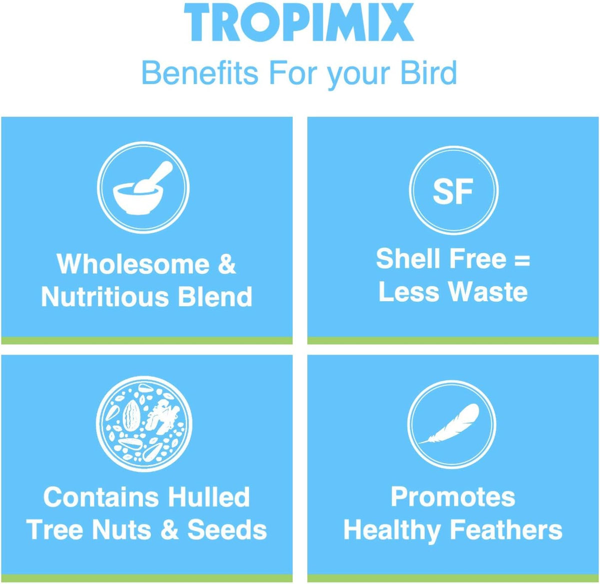 Tropimix Bird Food, Large Parrot Food with Seeds, Fruit, Nuts, Vegetables, Grains, and Legumes