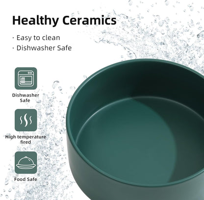 Ceramic 6.1inch Non-Slip Dog Food and Water Bowl for Small & Medium Breed Dogs,Pet Bowl for