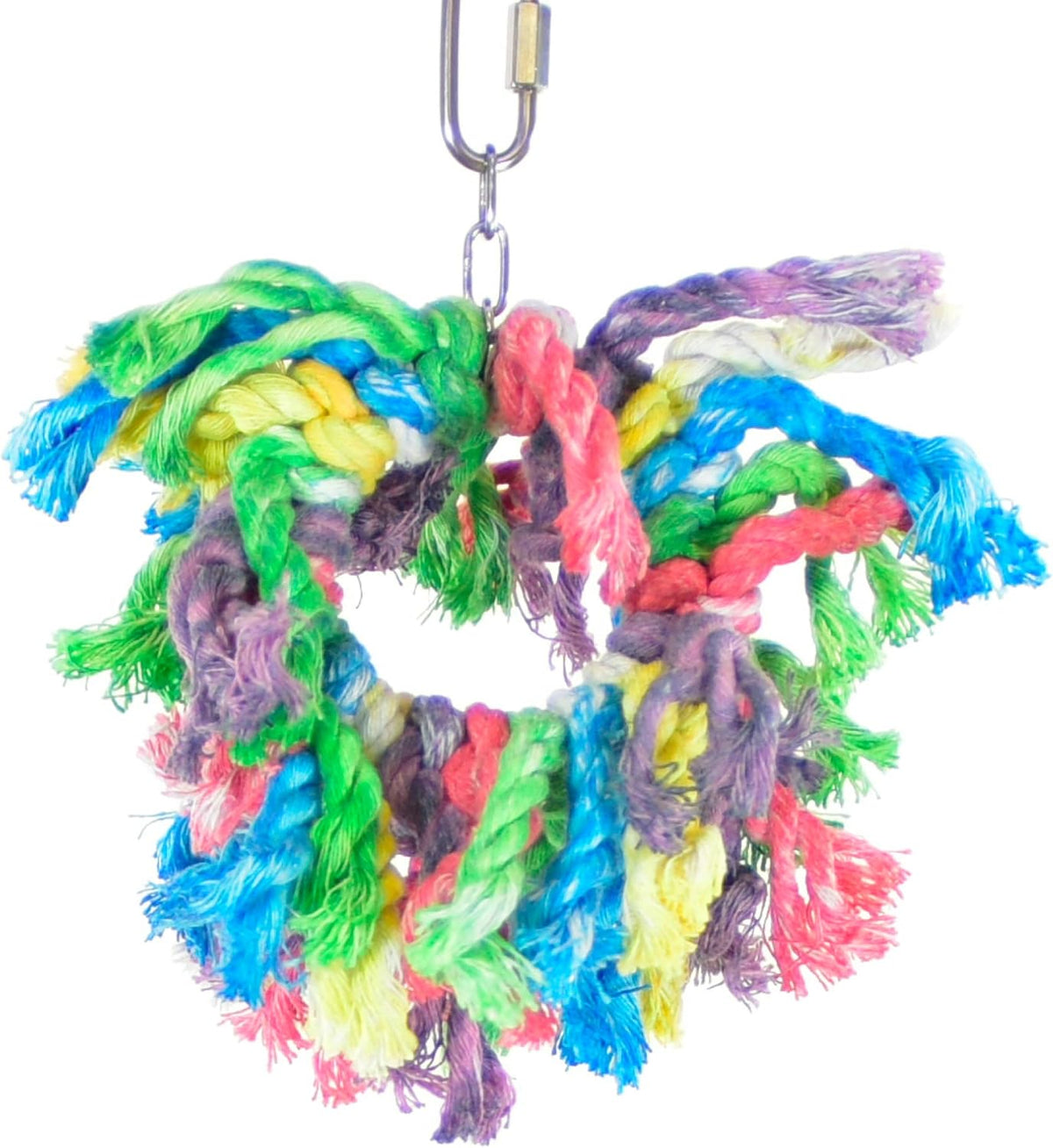 Featherland Paradise Cotton Snuggle Ring Bird Toy, Bird Perch, Large Bird Toys, for Parrots