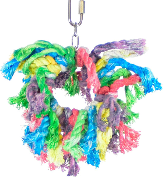 Featherland Paradise Cotton Snuggle Ring Bird Toy, Bird Perch, Large Bird Toys, for Parrots