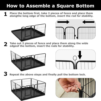PJYuCien Rectangle Dog Playpen Bottom Pad - Fits 8 Panels 24" Width Metal Dog Pen -48"x48" Size