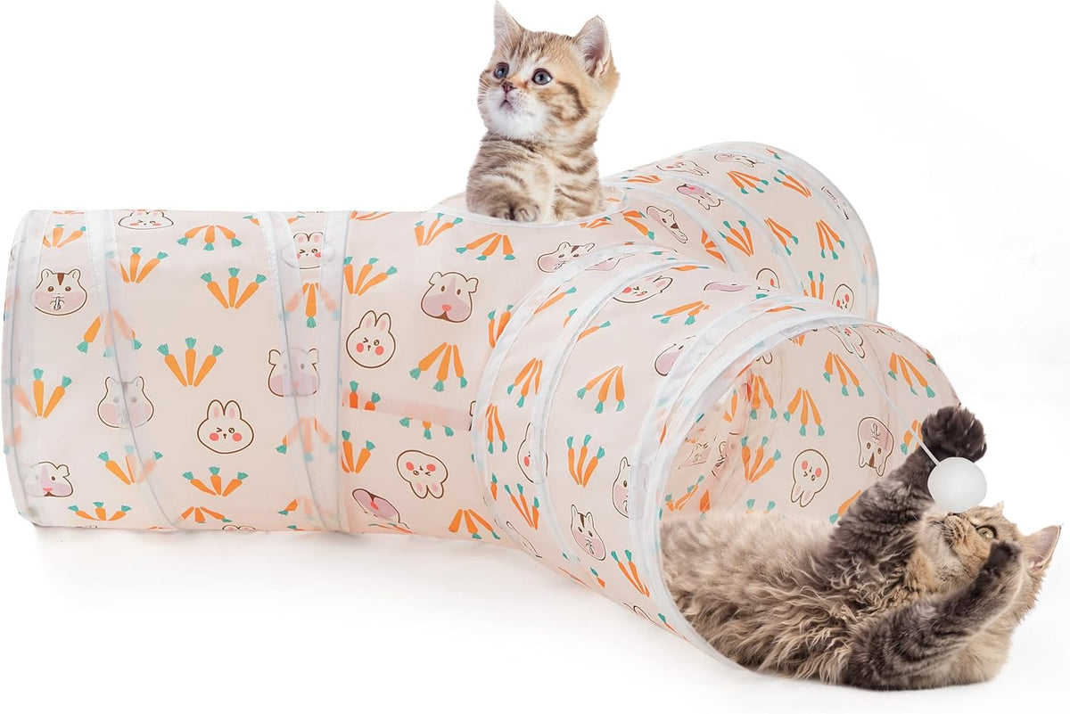 Tempcore Pet Cat Tunnel Tube Cat Toys 3 Way Collapsible, Cat Tunnels for Indoor Cats，Kitty Tunnel