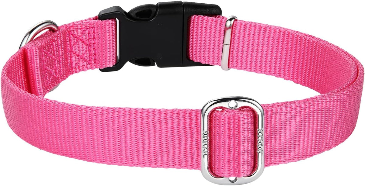 Hyhug Dog Collar with Quick Release Buckle, Nylon Adjustable Sturdy Cute Dog Collars for Large Dogs
