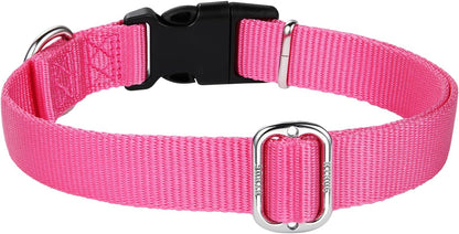 Hyhug Dog Collar with Quick Release Buckle, Nylon Adjustable Sturdy Cute Dog Collars for Large Dogs