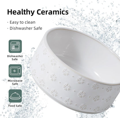 7.3inch Ceramic Dog Bowl, Food and Water Bowl for Medium Breed Dog, Pet Bowl for Replacement