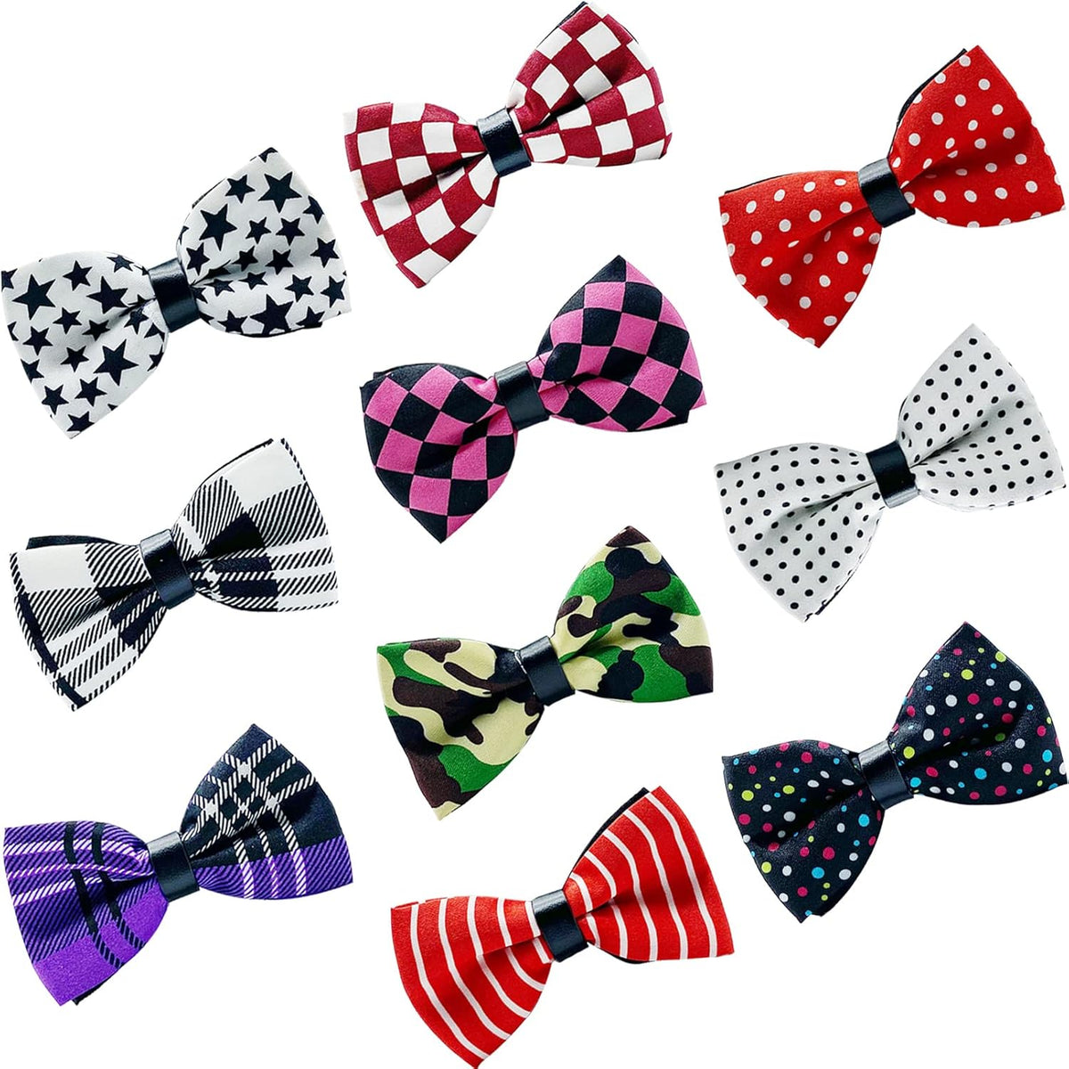 10 PCS Dogs Collar Elastic Attachment Bow Ties for Small Medium Large Pet/Cats Puppies Collar