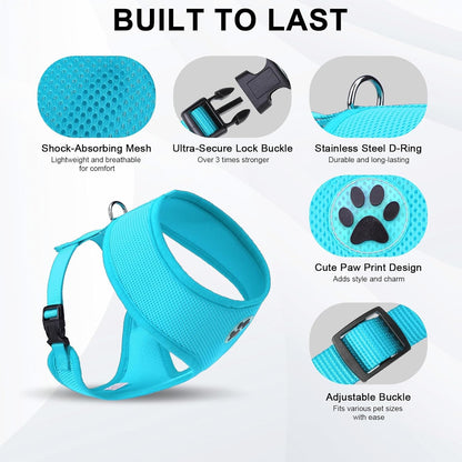 BINGPET No Pull Dog Harness,Soft Mesh Breathable All Weather Vest Harness,Safety Protection Design