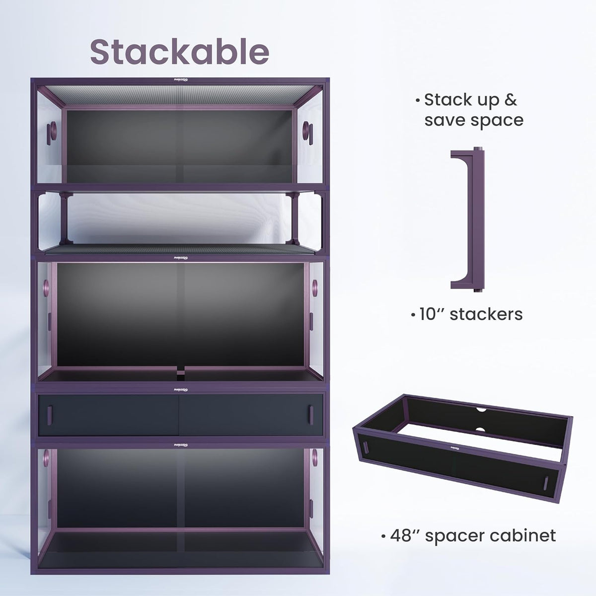 85 Gallon Reptile Tank, Front Opening Snake Tank for Easy Maintenance, Reptile Enclosure with Top