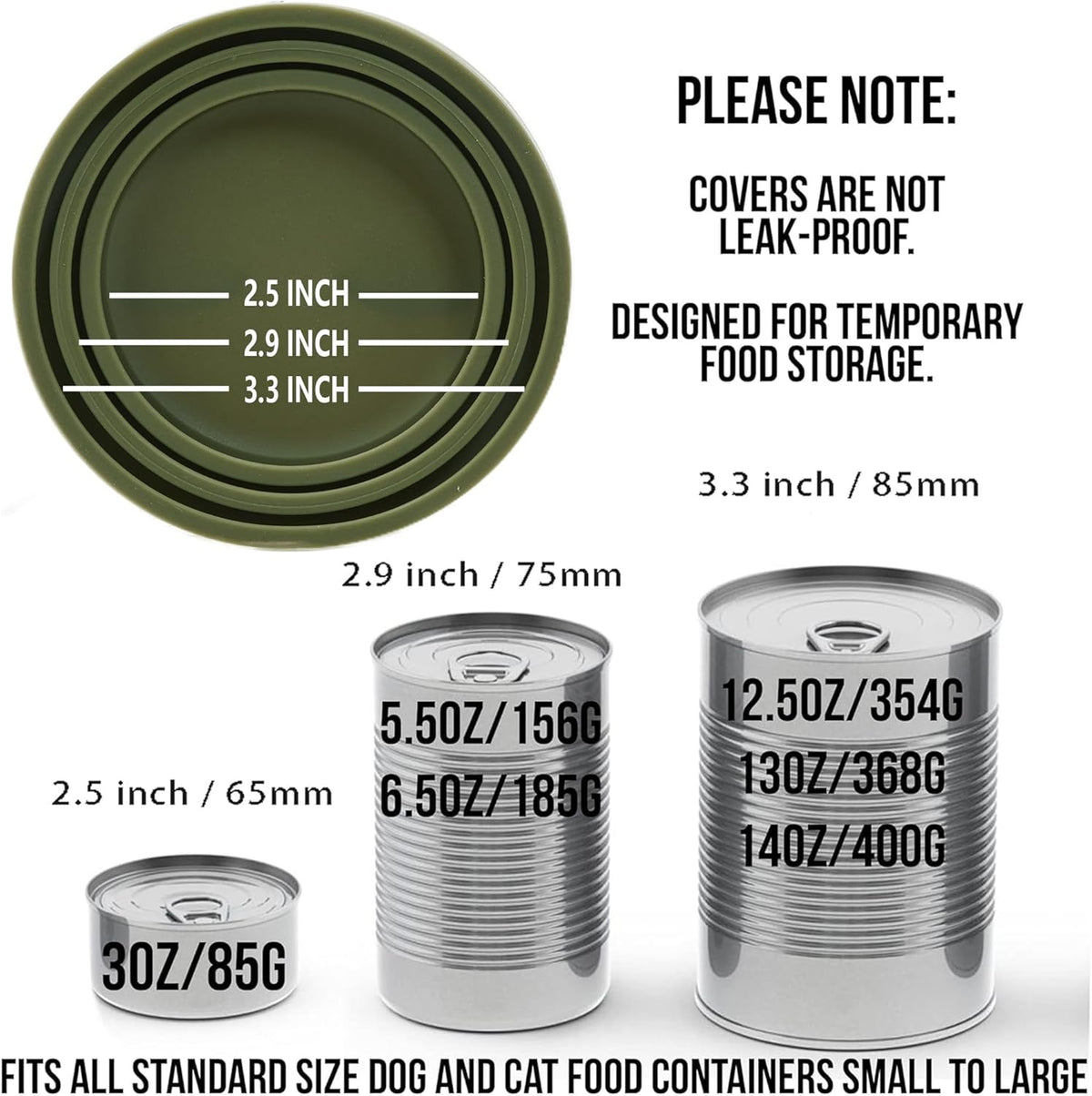 OHMO 2 Pack Dog Food Can Lids, (3, 12, 14oz etc.) Universal Size BPA Free Silicone Covers for Cat