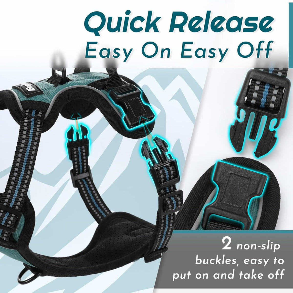 Eagloo Small Dog Harness No Pull, Service Vest with Reflective Strips and Control Handle