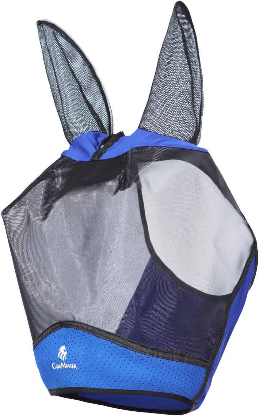 Horse Fly Mask Large Space Breathable UV Protection Equine Mask with Reflective Features on Ears