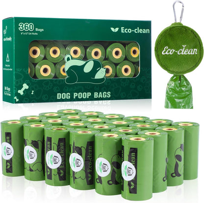 ECO-CLEAN Dog Poop Bags with 3 Bags Left Indicator - 360 Count Extra Thick and Leak Proof Pet Waste