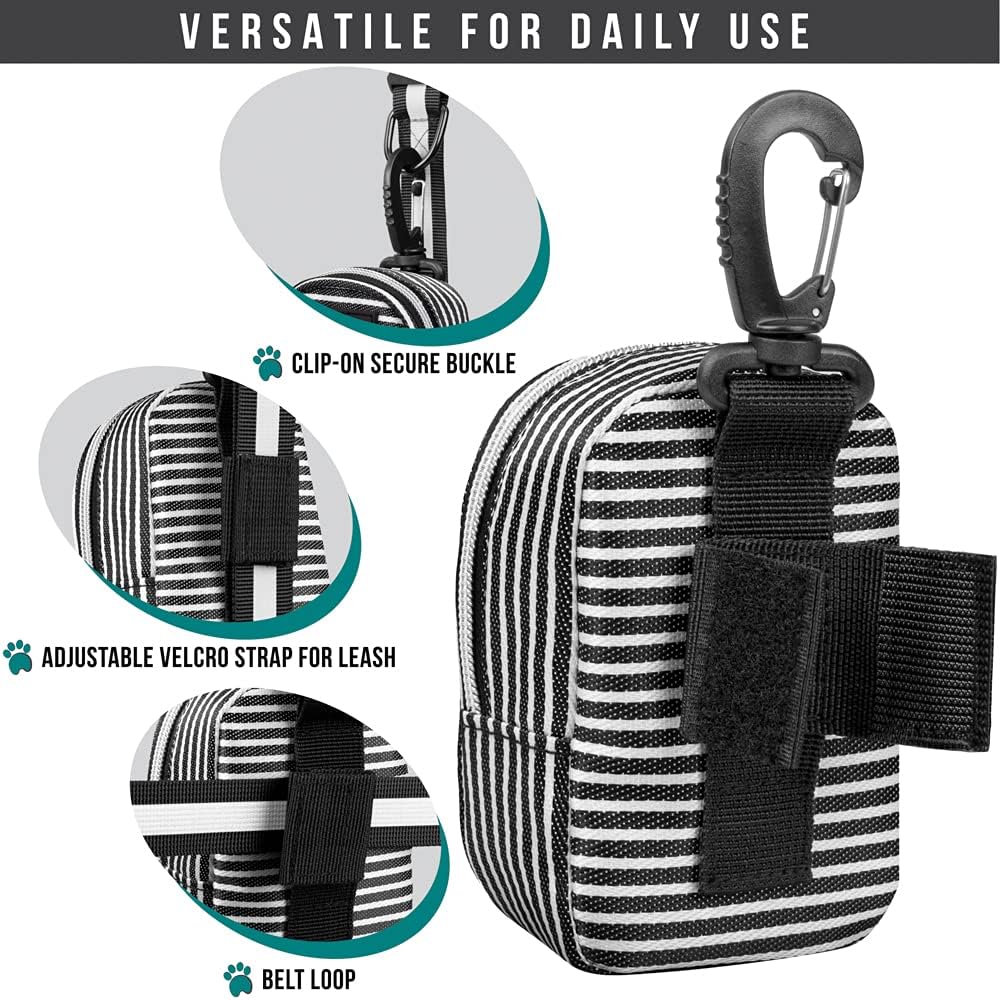 PetAmi Dog Poop Bag Holder for Leash, Dog Pet Waste Bag Dispenser For Poop With Clip, Doggy Puppy