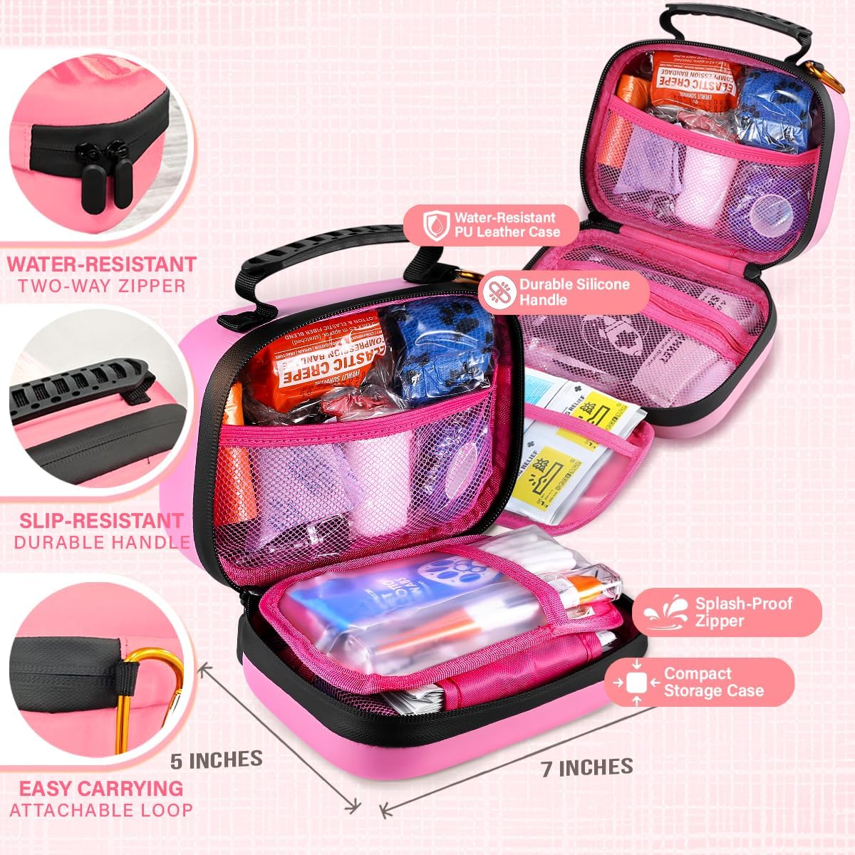 EVERLIT Pet Medic First Aid Kit | 95 Pcs Vet-Approved Medical, Outdoor & Emergency Supplies for