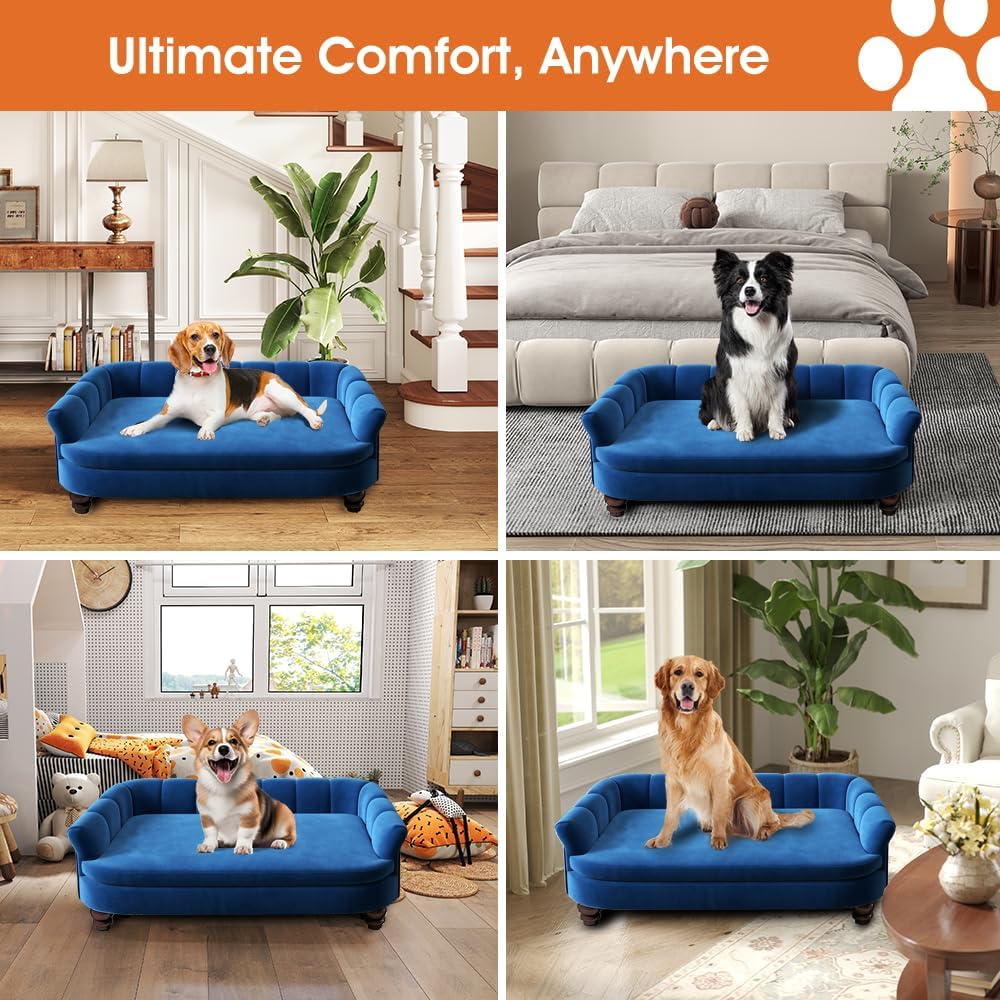 Dog Couch Sofa Bed, Comfortable Pet Sofa for Large and Medium Dogs, Soft Velvet Cushion, Durable