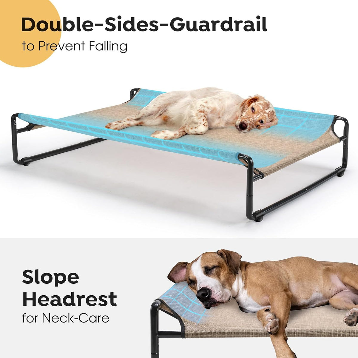 Veehoo Original Outdoor Elevated Dog Bed, Cooling Raised Dog Cot for Large Dogs, Portable Standing