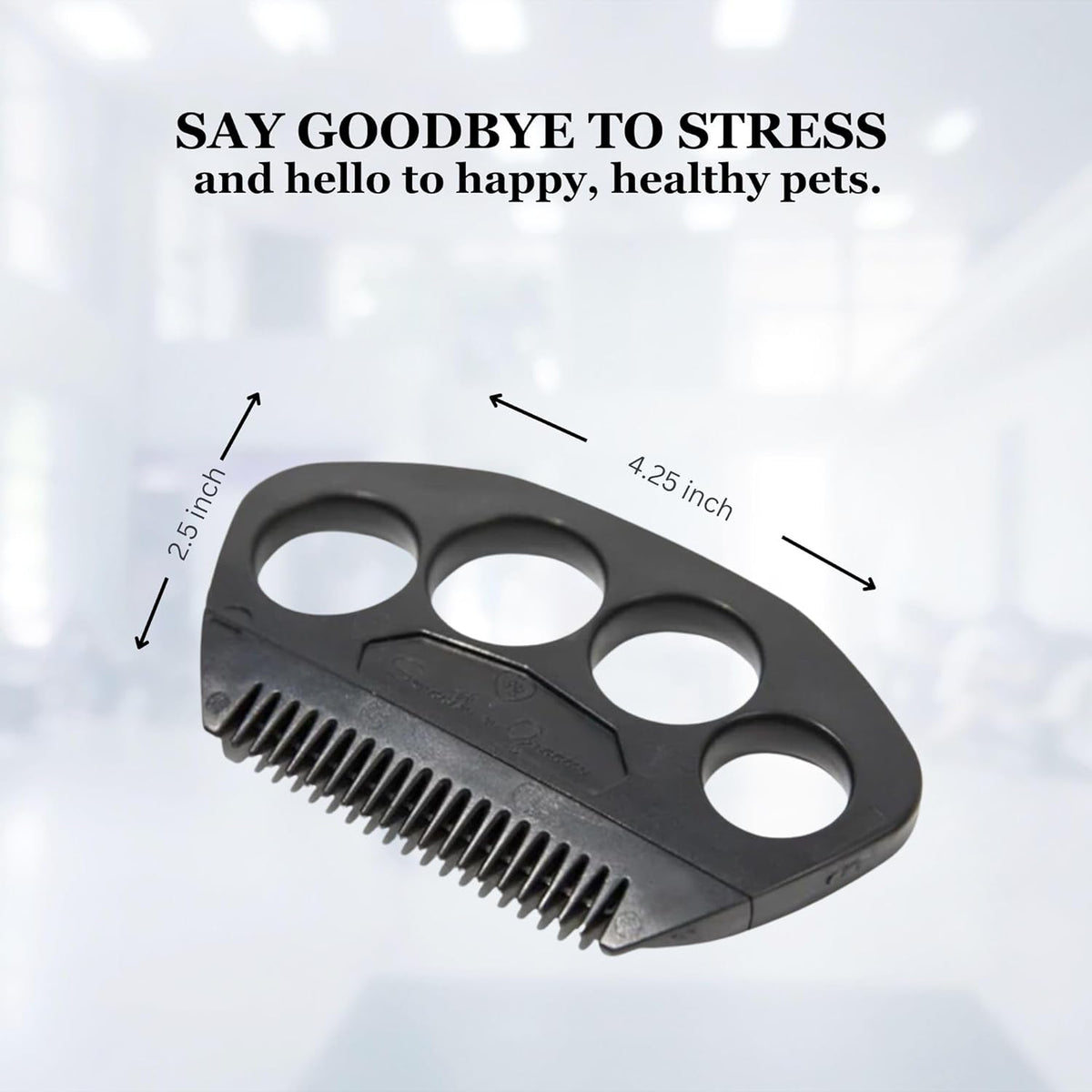 The Fur Hero, Pet hair comb - Skin Friendly Dog and Cat hair brush for Shedding with an embedded