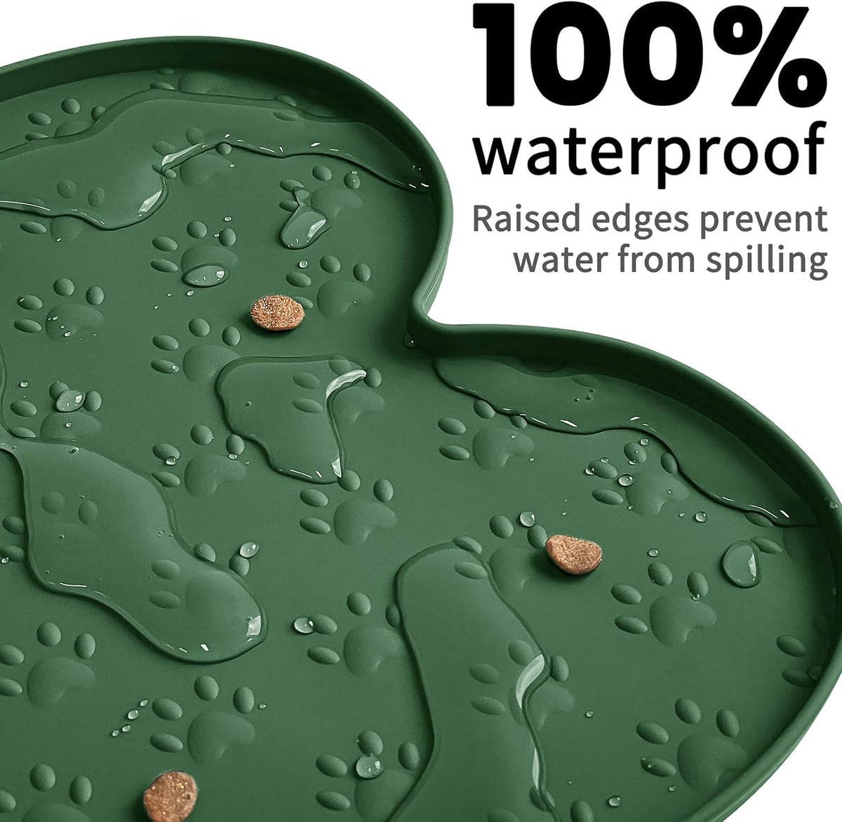 Dog Food Mat Anti-Slip Silicone Dog Bowl Mat Thicker Pet Placemat Waterproof Cat Feeder Pad with