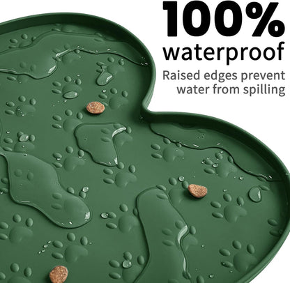Dog Food Mat Anti-Slip Silicone Dog Bowl Mat Thicker Pet Placemat Waterproof Cat Feeder Pad with
