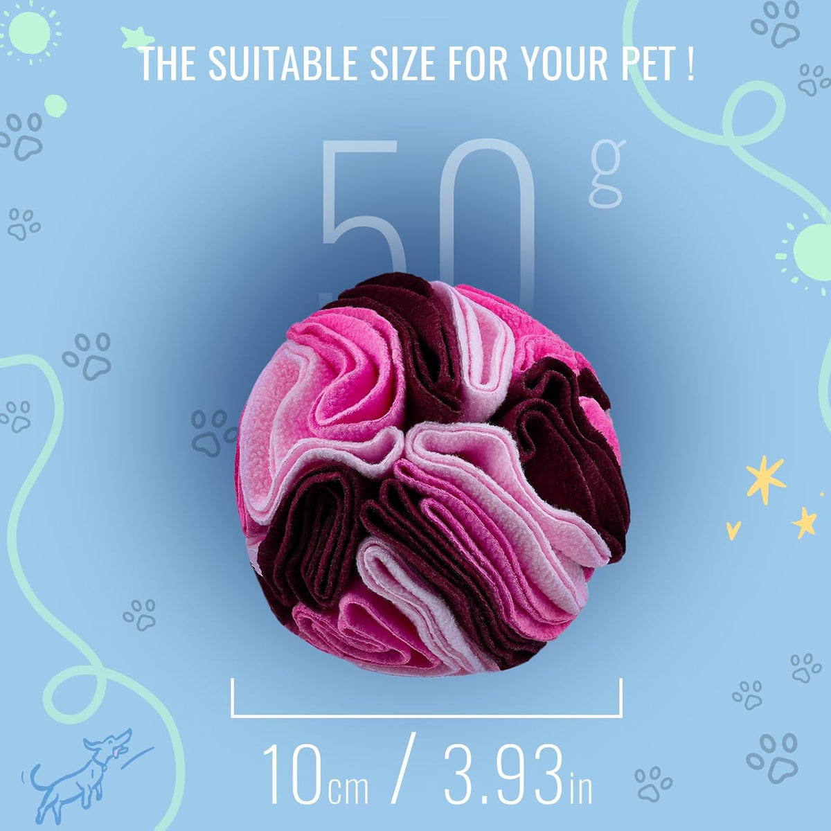 Pet Snuffle Ball, Puzzle Sniffing Interactive Dog Ball for Blind Dogs Training Stress Relief Dog