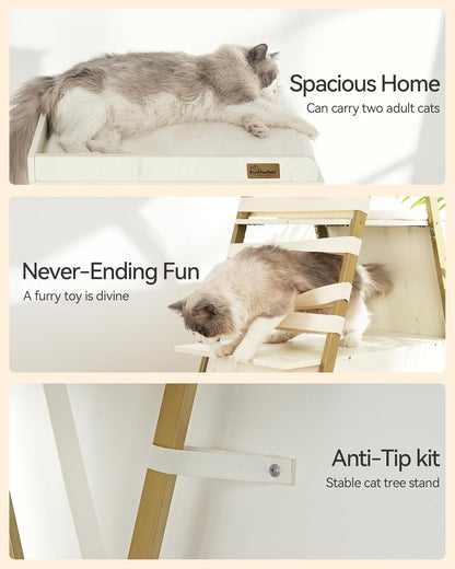 FourFurPets 72.4" Cat Tree, Modern Cat Tower for Indoor Cats, Multi-Level Cat Condo with Caves