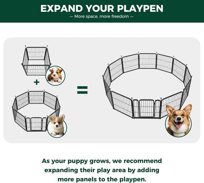 FXW Rollick Unleashed Dog Playpen for Indoor, Yard, RV Camping, 24 inch 4 Panels for Small and