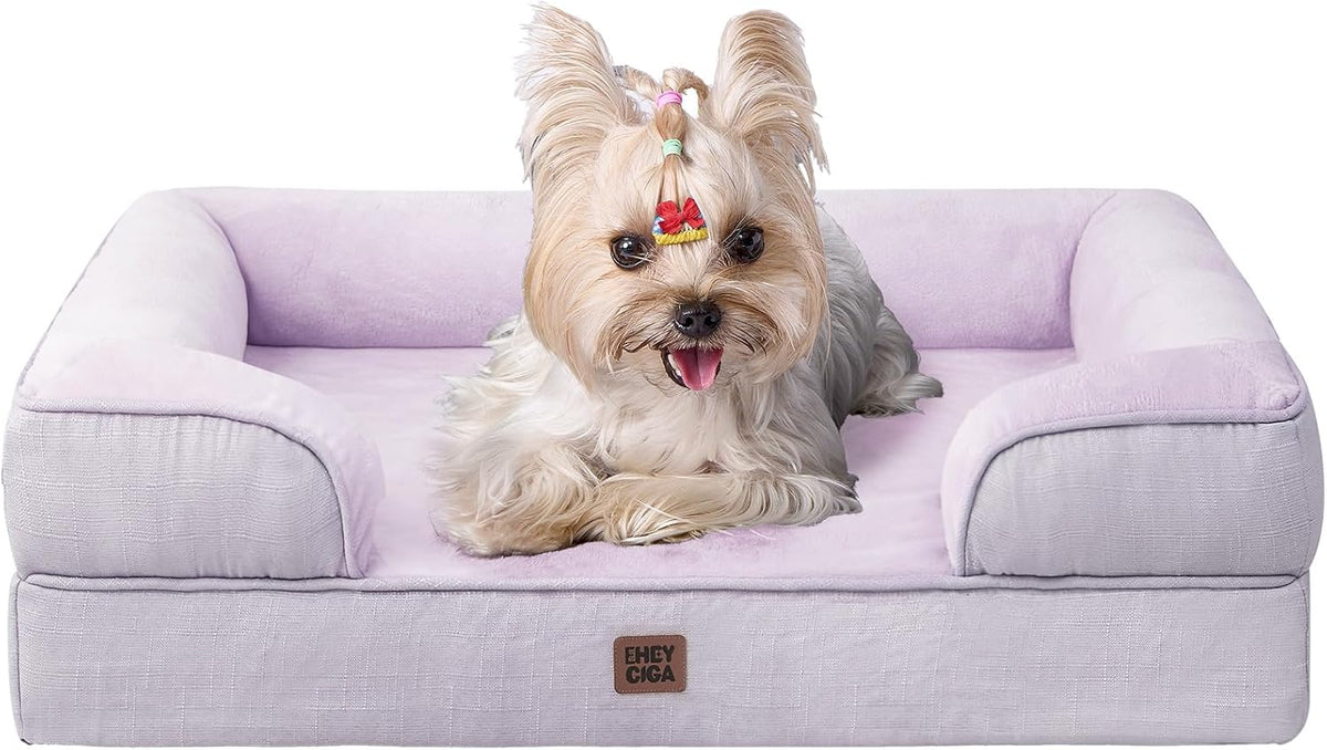 EHEYCIGA Orthopedic Dog Bed for Small Dogs, Waterproof Memory Foam Small Pet Beds with Sides