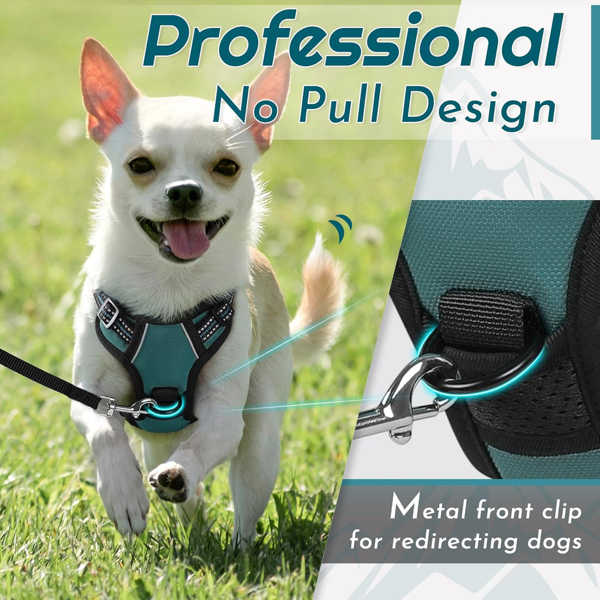 Eagloo Small Dog Harness No Pull, Service Vest with Reflective Strips and Control Handle