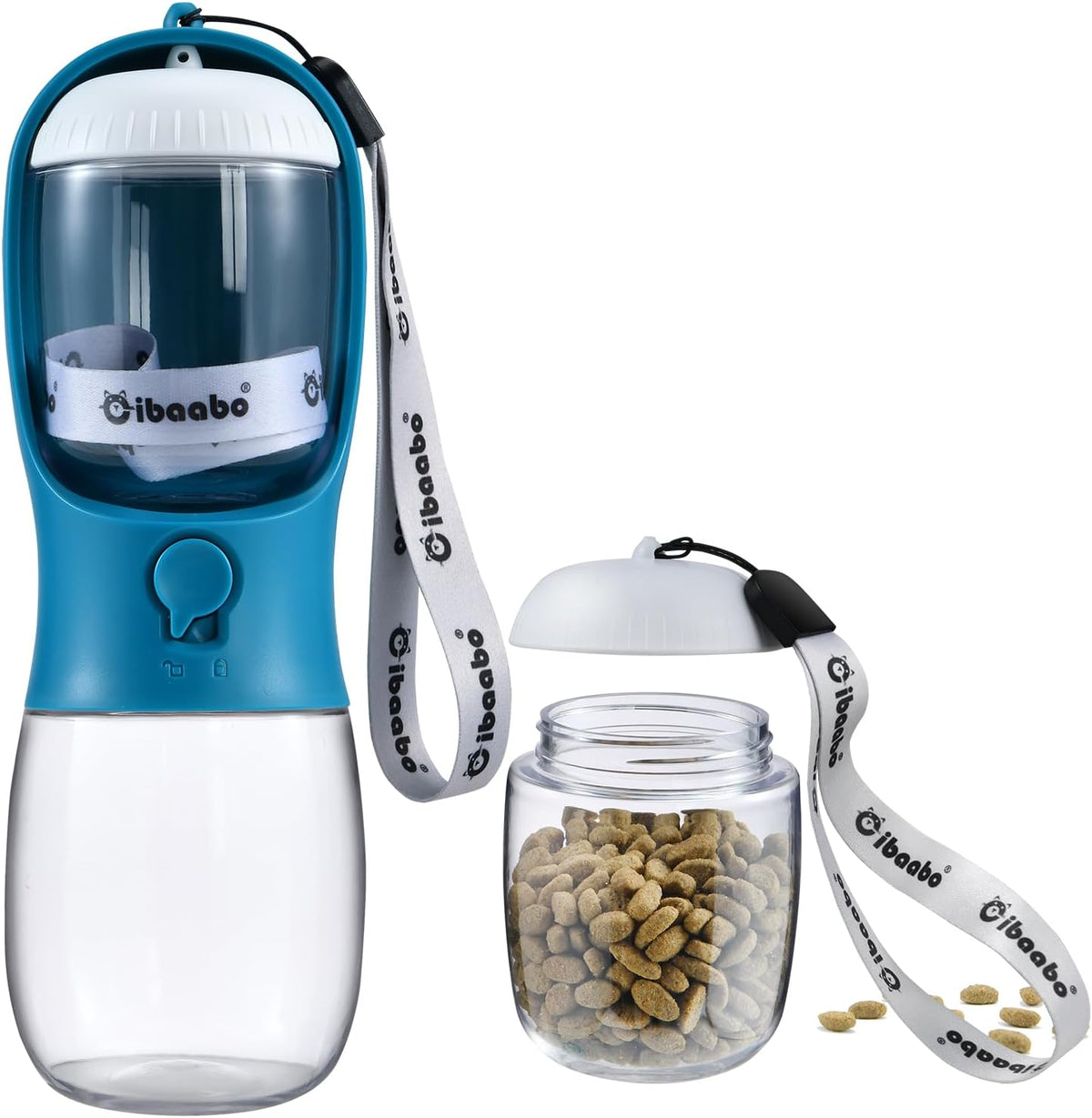 Dog Water Bottle with Food Container, Travel Puppy Water Bowl, Portable Pet Dispenser, Dog Stuff