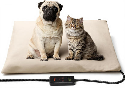 Toozey Pet Heating Pad, 6 Adjustable Temperature Dog Cat Heating Pad with Timer, Waterproof Heated