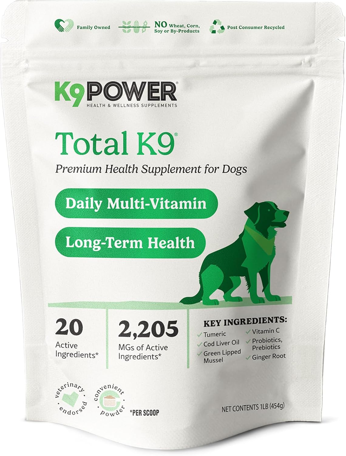 K9 Power Total K9 for Dogs 1lb - Supports Joint Health - Boosts Immune Function -Enhances Muscle