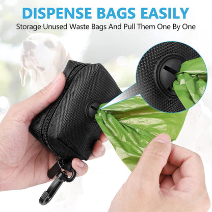 Dog Waste Bag Dispenser Pet Poop Bags Holder for Doggie Waste Bags Dispensers Soft Fabric Zipper