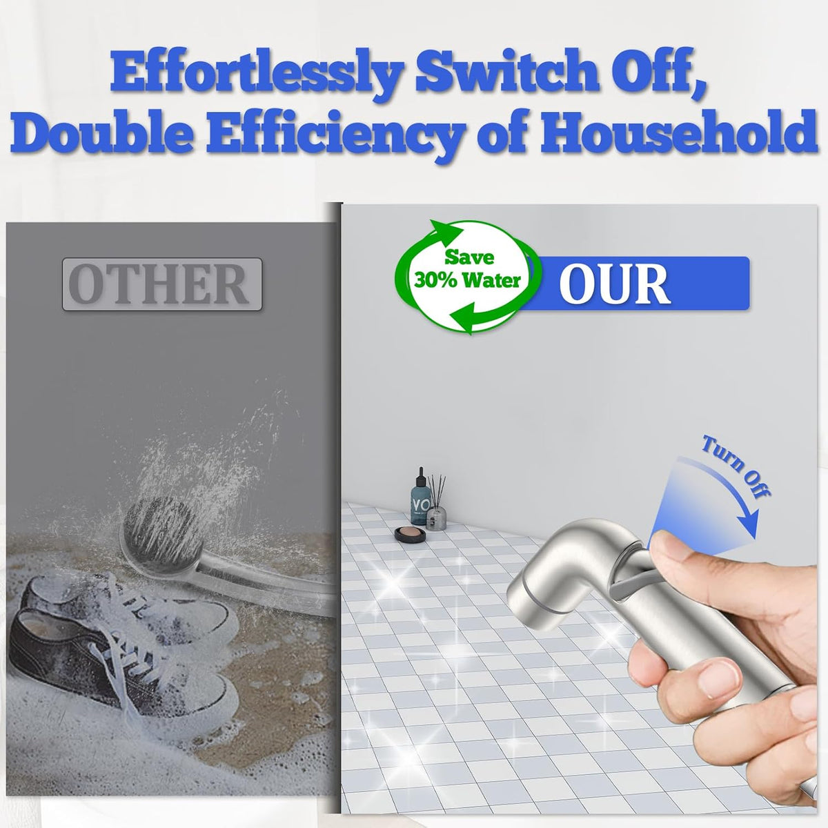 Dog Shower Attachment Metal, YDmeet Pet Shower Attachment for Fast and Clean Pet Bathing and Dog
