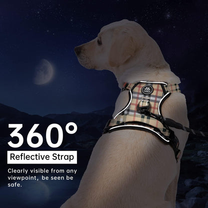 IVY&LANE No Pull Dog Harness with Leash Set, Reflective No Choke Pet Vest,Adjustable Oxford Dog