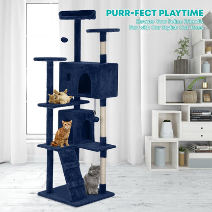 FDW Cat Tree 70in Cat Tower Multi-Level Durable Cat Scratching Post & Cozy Fun Cat Jumping Platform