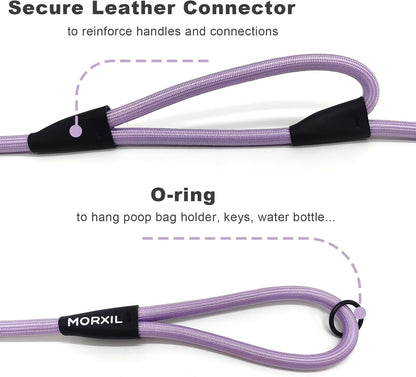 Rope Dog Leash with Two Handles, 6 Foot Heavy Duty Dog Leash with Aviation Aluminum Auto Locking