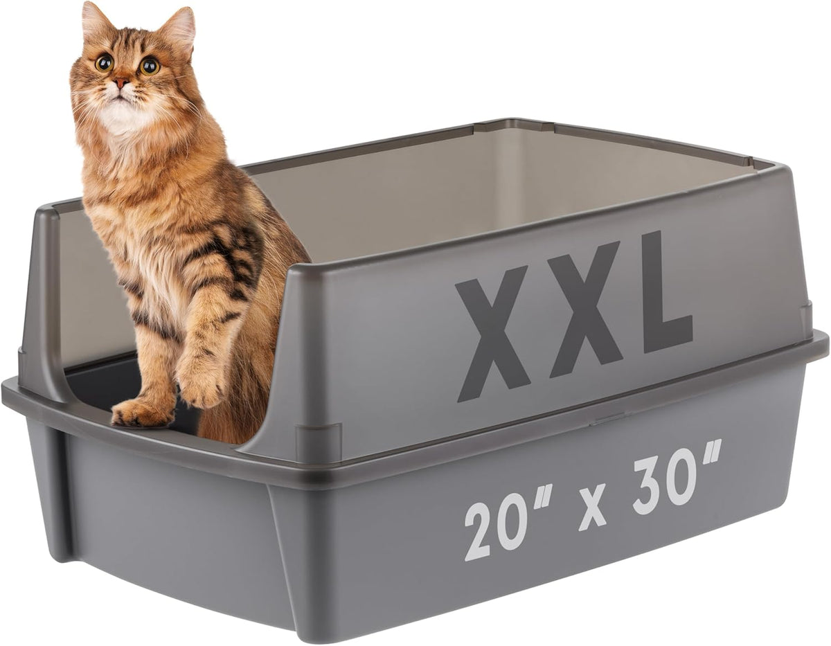 IRIS USA XX-Large Cat Litter Box, Open Top Extra Large Litter Box for Big Cats and Multi-Cat