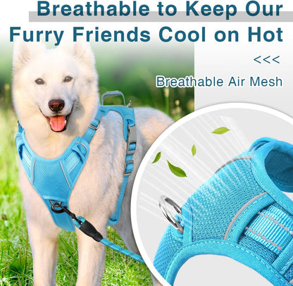 BARKBAY Dog Harness No Pull with ID Tag Pocket - Heavy Duty, Reflective, Easy Control for Large
