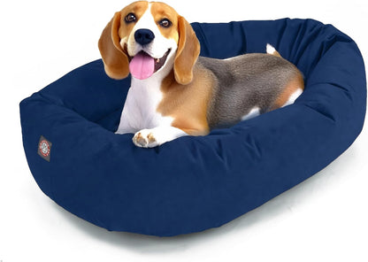 Majestic Pet 32 Inch Suede Shredded Memory Foam Mix Calming Medium Dog Bed Washable 32 x 23 x 7