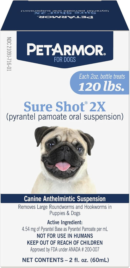 PetArmor Sure Shot Liquid De-Wormer for Dogs and Puppies, Liquid De-Wormer Treats Roundworms &