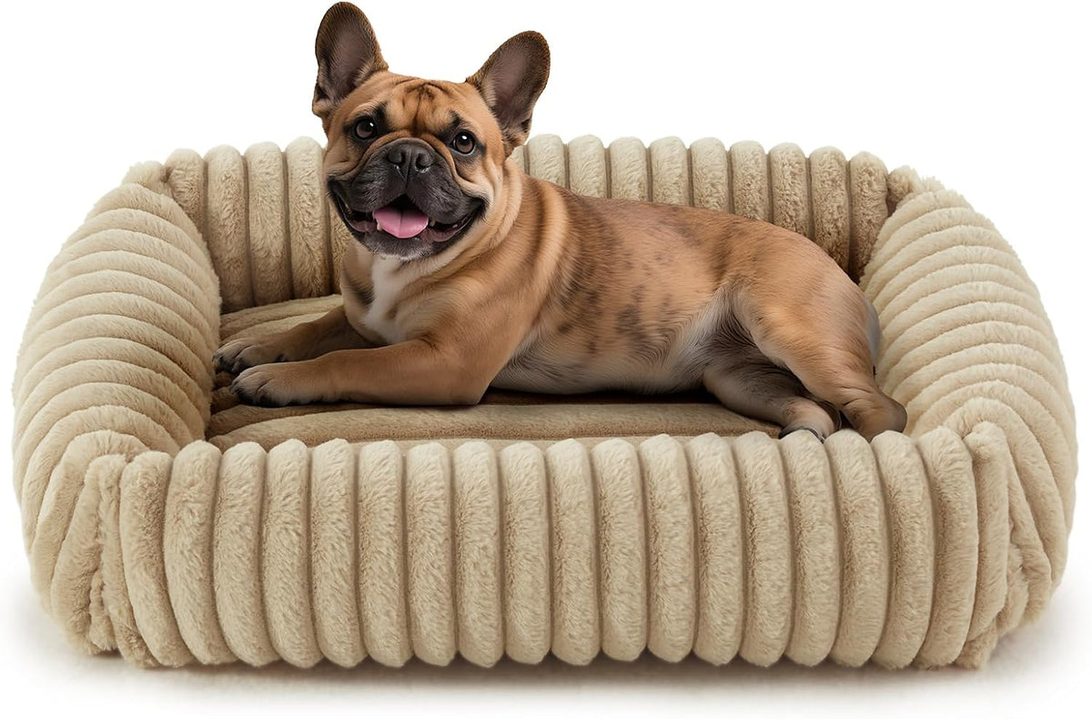 Dog Beds Medium Sized Dog, Washable Orthopedic Pet Bed with Removable Cover, Rectangle Soft Calming