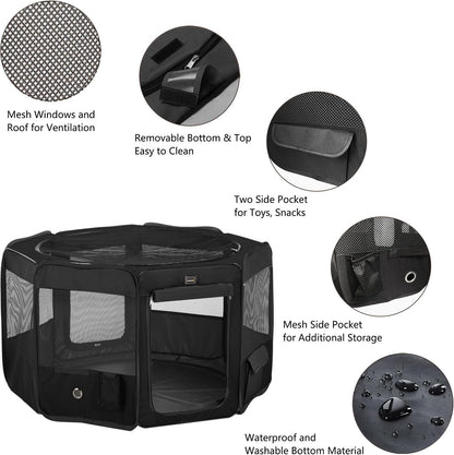 DONORO Dog Playpen Portable Pet Play Pens for Small Dog/Cat/Rabbit/Chicks, Cat Playpen