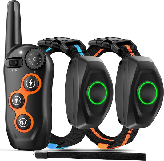 Dog Shock Collar with Remote Control,1300Ft,IP67 Waterproof Dog Training Collar with 3 Training