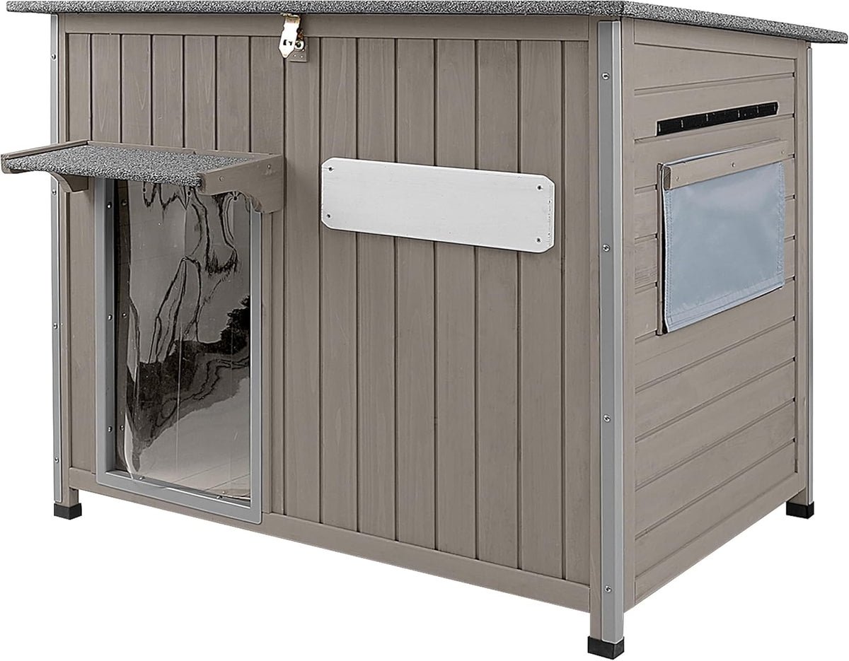 43.3" L Large Outdoor Dog House Weatherproof Doghouse for Medium to Large Dogs with Anti Bite