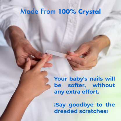 Crystal Baby Nail File 2 in, Gentle and Safe for Delicate Glass Nails File, Hygienic and Durable