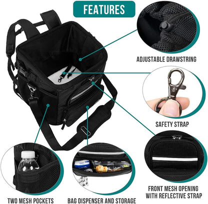 PetAmi Dog Bike Basket, Soft-Sided Ventilated Dog Bike Carrier Backpack, Pet Bicycle Basket for